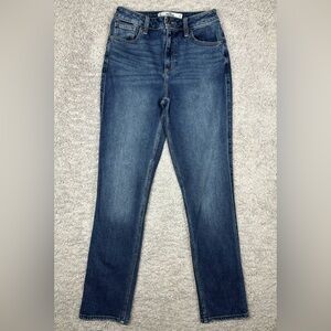 Hollister Jeans Womens 3 Curvy High Rise 90s Vintage Straight Stretch Dark Denim